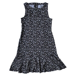 Tommy Bahama Cheetah Print Dress XXS Sleeveless Darcy Flounce Bamboo Casual